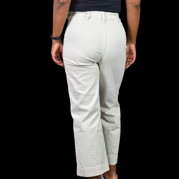 Marine Layer Bridget Pants Beige Wide Leg Cropped Khaki High Waist Chino Size 4 - Picture 14 of 14